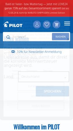 Vorschau der mobilen Webseite www.pilotpen.de, Pilot Pen (Deutschland) GmbH