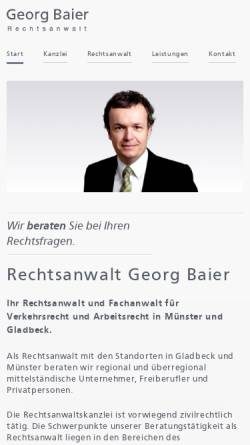 Vorschau der mobilen Webseite www.rechtsanwalt-baier.de, Baier Georg