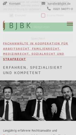 Vorschau der mobilen Webseite bjbk.de, Boelsen, Jumpertz, Brochhaus & Kollegen (BJBK)