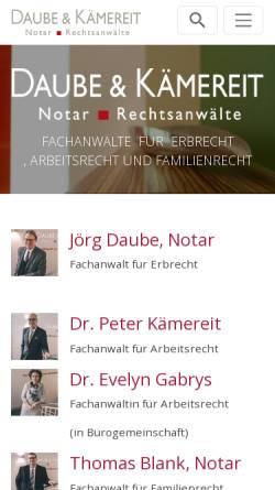 Vorschau der mobilen Webseite www.daube.de, Daube & Kämereit, Notar und Rechtsanwälte
