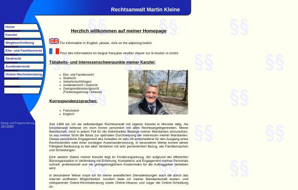 Vorschau von www.rechtsanwalt-kleine.de, Martin Kleine, Rechtsanwalt, Münster