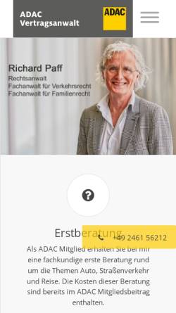 Vorschau der mobilen Webseite paff-juelich.adac-vertragsanwalt.de, Paff & Collegin