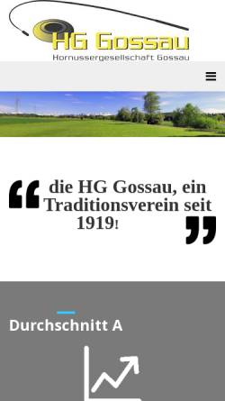 Vorschau der mobilen Webseite www.hggossau.ch, Hornussergesellschaft Gossau
