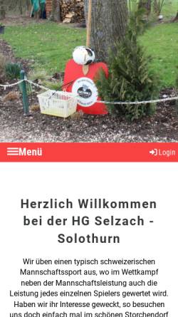 Vorschau der mobilen Webseite www.hgselzachsolothurn.ch, Hornussergesellschaft Selzach-Solothurn