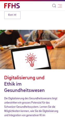 Vorschau der mobilen Webseite www.ffhs.ch, Fern Fachhochschule Schweiz