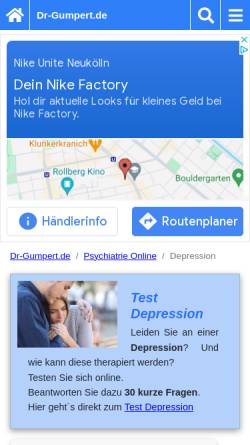 Vorschau der mobilen Webseite www.dr-gumpert.de, Depression