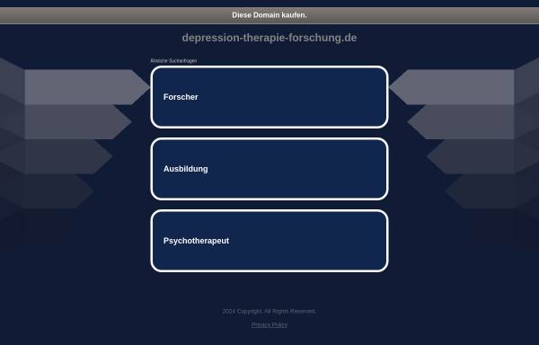 Depression Therapie Forschung