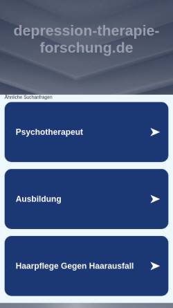 Vorschau der mobilen Webseite www.depression-therapie-forschung.de, Depression Therapie Forschung
