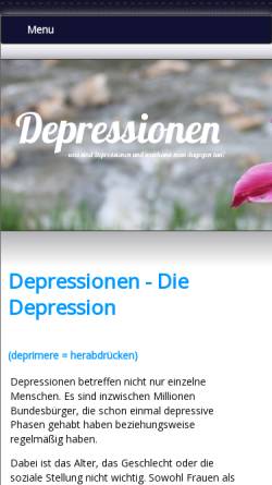 Vorschau der mobilen Webseite www.depressionen-depression.net, Depressionen - Depression