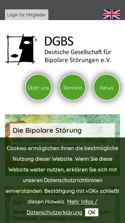 Vorschau der mobilen Webseite www.dgbs.de, Deutsche Gesellschaft für bipolare Störungen