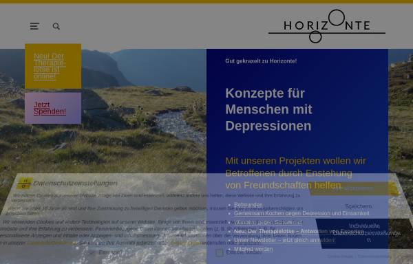 Vorschau von www.verein-horizonte.de, Hilfe bei Depression und Manie