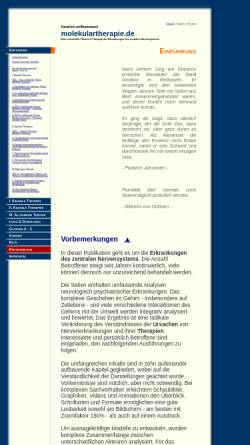 Vorschau der mobilen Webseite www.molekulartherapie.de, Theorie und Therapie klinischer Depressionen