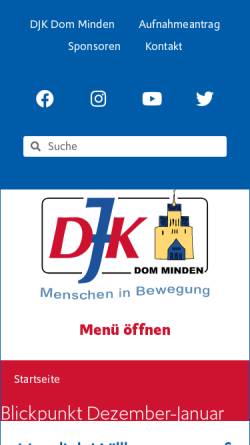 Vorschau der mobilen Webseite www.djk-dom-minden.de, DJK Dom Minden e.V.