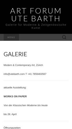 Vorschau der mobilen Webseite www.utebarth.com, Art Forum Ute Barth