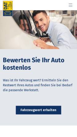 Vorschau der mobilen Webseite www.dat.de, Deutsche Automobil Treuhand GmbH