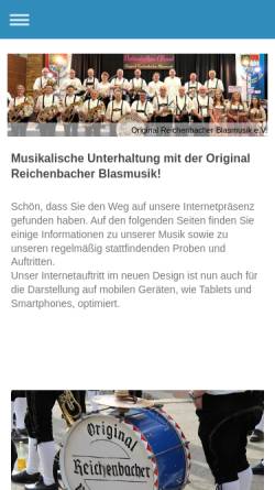 Vorschau der mobilen Webseite www.original-reichenbacher.de, ORB - Original Reichenbacher Blasmusik