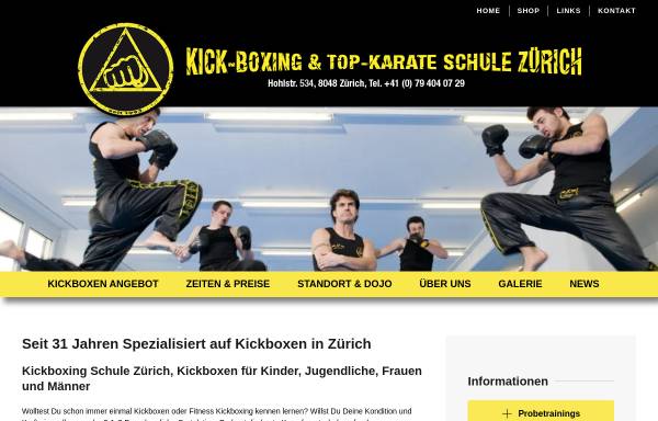 Vorschau von www.kickboxing-zh.ch, Kickboxing Schule Zürich