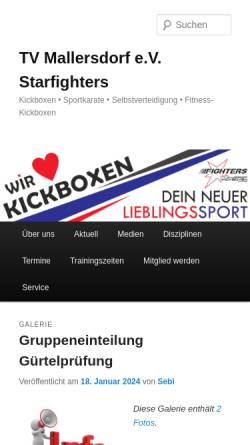 Vorschau der mobilen Webseite www.tvm-kickboxen.de, TV-Mallersdorf Kickboxabteilung 