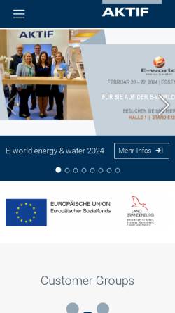 Vorschau der mobilen Webseite aktif.energy, AKTIF Technology GmbH