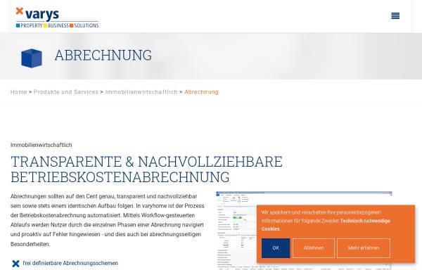 Vorschau von www.varys.de, Varys - Gesellschaft für Software und Abrechnung mbH