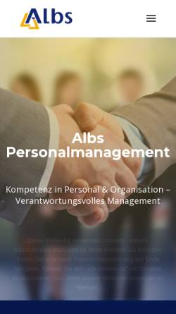 Vorschau der mobilen Webseite www.albs-personal.de, Albs Personal, Inh. Norbert Albs