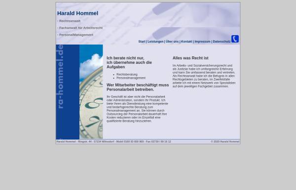 Vorschau von ra-hommel.de, Harald Hommel