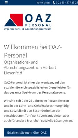 Vorschau der mobilen Webseite oaz.de, OAZ Personal
