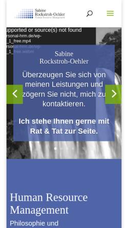 Vorschau der mobilen Webseite www.personal-hrm.de, Sabine Rockstroh-Oehler