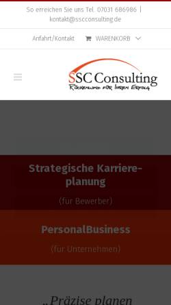 Vorschau der mobilen Webseite www.sscconsulting.de, SSC Consulting, Inh. Simone Schreiber