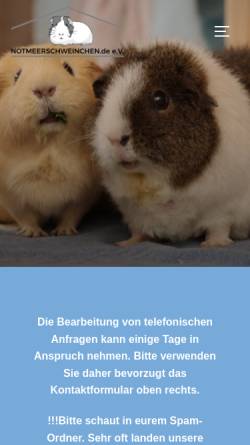 Vorschau der mobilen Webseite www.notmeerschweinchen.de, Notmeerschwein.de