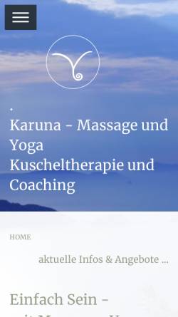Vorschau der mobilen Webseite www.karuna-yoga.de, Karuna - Die Kunst der Berührung