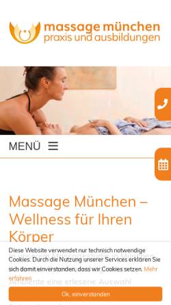 Vorschau der mobilen Webseite www.massage-muenchen.de, Praxis für Massage