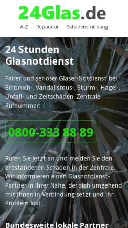 Vorschau der mobilen Webseite www.24glas.de, 00-24 Absicherungstechnik Ltd & Co. KG
