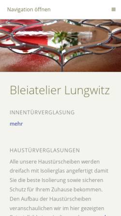 Vorschau der mobilen Webseite www.bleiatelier.de, Bleiatelier M. Lungwitz