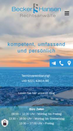 Vorschau der mobilen Webseite becker-kanzlei.de, Kierig & Becker