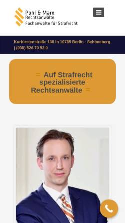 Vorschau der mobilen Webseite anwalt-strafrecht-berlin.de, Pohl & Marx - Fachanwälte für Strafrecht