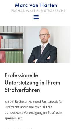 Vorschau der mobilen Webseite www.strafrechtsfragen.de, Von Harten Marc