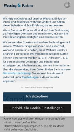 Vorschau der mobilen Webseite www.strafrecht.de, Wessing und Partner