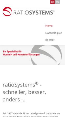 Vorschau der mobilen Webseite www.ratiosystems.de, Ratio Systems, Inh. Frank Stoennebrink