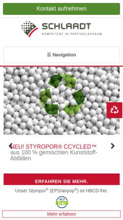 Vorschau der mobilen Webseite www.schlaadt.de, Schlaadt Plastics GmbH