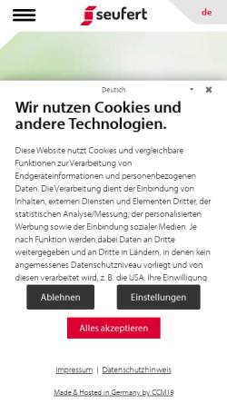 Vorschau der mobilen Webseite www.seufert.com, Seufert Transparente Verpackungen GmbH