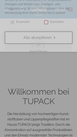 Vorschau der mobilen Webseite tupack.at, TUPACK Verpackungen Ges.m.b.H.