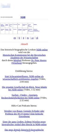 Vorschau der mobilen Webseite www.ndb.badw-muenchen.de, Neue Deutsche Biographie