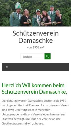 Vorschau der mobilen Webseite www.schuetzenverein-damaschke.de, Schützenverein Damaschke von 1952 e.V.