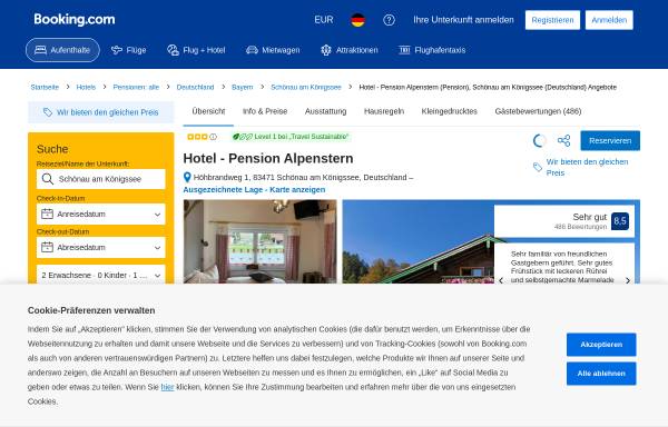 Vorschau von www.gaestehaus-alpenstern.de, Gästehaus Alpenstern