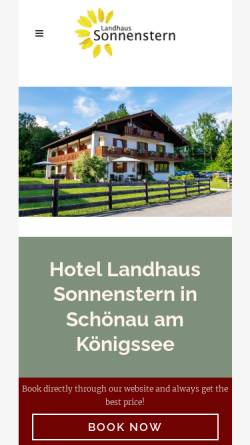 Vorschau der mobilen Webseite landhaus-sonnenstern.de, Landhaus Sonnenstern
