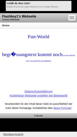 Vorschau der mobilen Webseite flashboy1.beepworld.de, Dennis