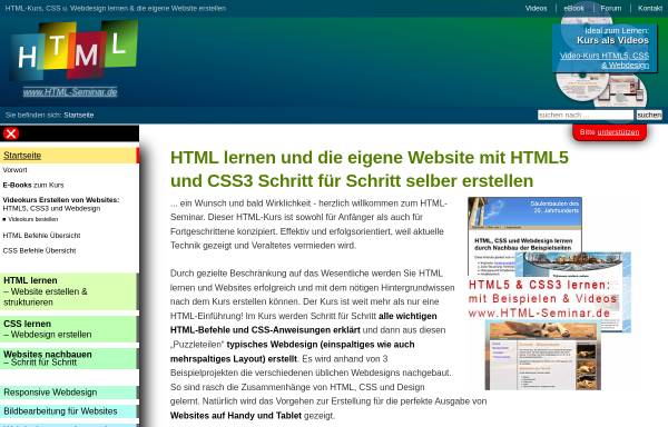 Vorschau von www.html-seminar.de, HTML Seminar