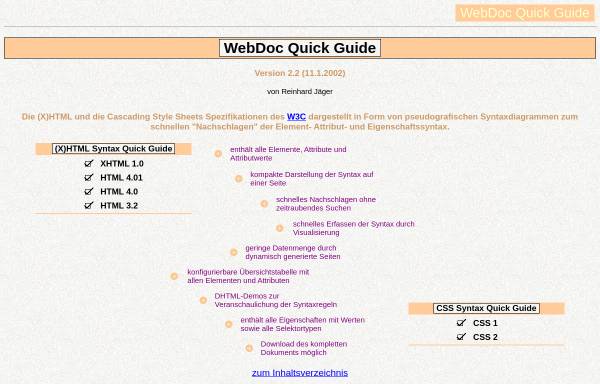 Vorschau von www.webdoc-quickguide.de, WebDoc Quick Guide