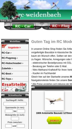 Vorschau der mobilen Webseite www.rc-weidenbach.de, RC-Weidenbach, Ingo Weidenbach